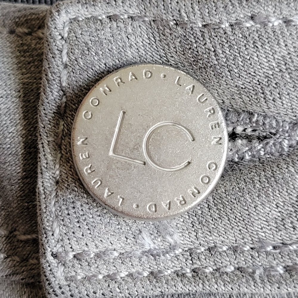 ๐ LC Lauren Conrad Gray Skinny Jeans ๐ Denim Women's Size 4 Stretchy - Picture 4 of 11